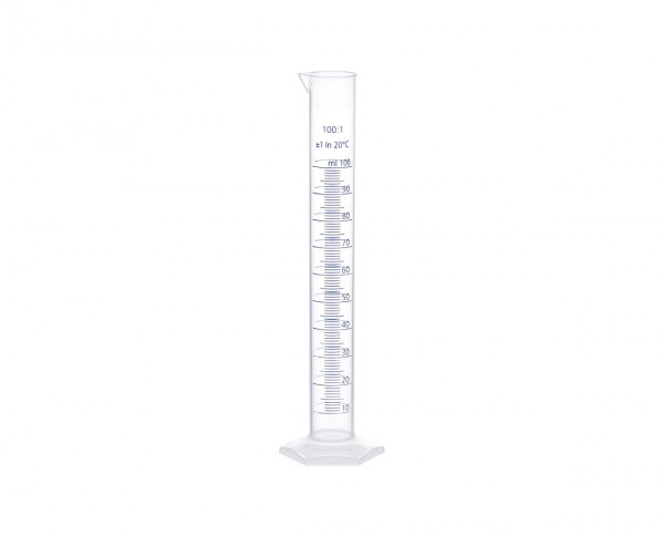 Vitlab graduated cylinder | raised blue scale | 100ml