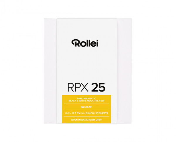 Rollei RPX 25 sheet film 4x5" (10.2x12.7cm) 25 sheets