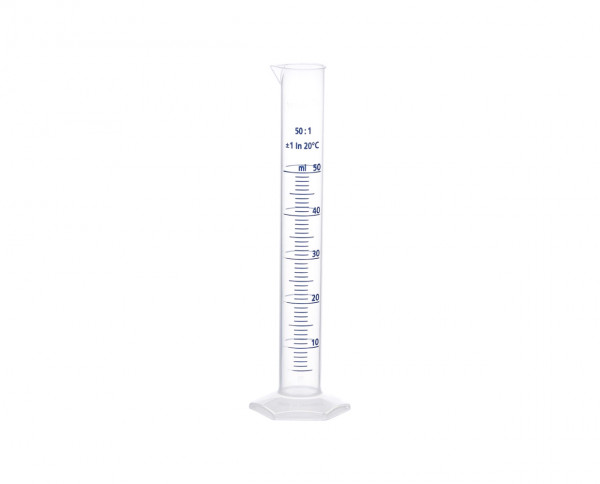 Vitlab graduated cylinder | raised blue scale | 50ml