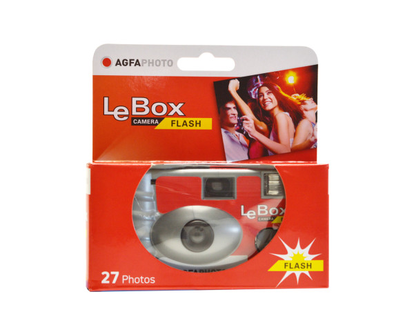 AgfaPHOTO Le Box Flash Einwegkamera ISO 400 mit 27 Aufnahmen und integriertem Blitzlicht