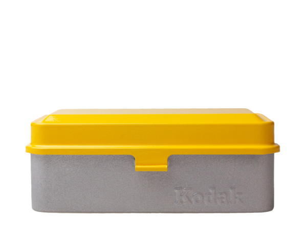 Kodak Filmdose 120/135 silber mit gelbem Deckel (für 8 Rollen 120 oder 10 Rollen 135 Filme)